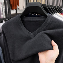 Load image into Gallery viewer, New Sweatwear Men's V Neck Basic Solid Color Sweaters Round Neck Elastic Pullovers Warm Autumn Knitted Oversized Sweater Men
