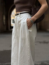 Load image into Gallery viewer, Summer White Pants For Women Cotton Formal High Waist Wide Leg Trousers Ladies Elegant Summer Women's Pants Straight Leg Office

