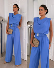 Load image into Gallery viewer, Women's Jumpsuits Solid Color Sleeveless Round Neck Casual Loose Women's Jumpsuit Summer Fashion Straight Tube Female Playsuits
