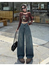 Load image into Gallery viewer, High Waisted Wide Leg Jeans Women Cotton Retro Denim Y2k Loose Fashion Design Sense Pant Streetwear Baggy Straight Trouser Woman

