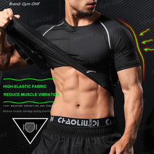 Load image into Gallery viewer, Gym Fitness T Shirt Men's Short Sleeve Summer Boxing Jersey Legging Men Rashguard Compression Pants Quick Dry Tight T-Shirts Men
