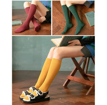 Load image into Gallery viewer, Solid Cotton Thigh High Socks
