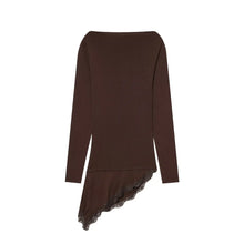 Load image into Gallery viewer, Asymmetric Lace Hem Tee Women
