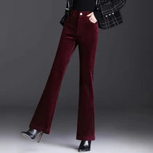Load image into Gallery viewer, High Waist Corduroy Women's Pants Spring Autumn Winter Fashion Micro Flared Casual Trousers Slimming Warm Long Pants
