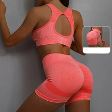 Load image into Gallery viewer, Women Yoga Shorts Sets High Waist Butt Lifting Workout Fitness Tights Tummy Control Gym Running Stretched Sportswear
