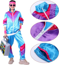 Load image into Gallery viewer, Tracksuit Costumes for Men 90s Hip Hop Shell Suit Costume Mens 80s Retro Tracksuit Jacket Disco Costume Windbreaker and Pants
