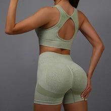 Load image into Gallery viewer, 2Pcs Women Yoga Outfit Set Sports Fitness Vest Running Workout Shorts Suit Gym Training Active Wear Handmade Accessory
