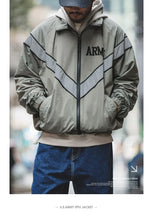 Load image into Gallery viewer, Reflective Hooded Bomber Jacket
