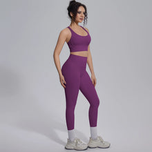 Load image into Gallery viewer, New Yoga Set for Woman Summer Gym Sports Running Bra Top Breathable Peach Buttocks Women Leggings Solid Color Yoga Set
