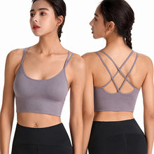 Load image into Gallery viewer, Sports Bra Womens Cross Back Sport Bras Padded Strappy Cross Cropped Bras Yoga Crop Top Workout Fitness Bras Bralette
