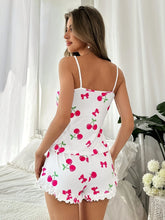 Load image into Gallery viewer, Cherry Ruffle Cami Pajama Set
