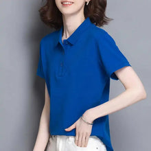 Load image into Gallery viewer, Minimal Button Polo Tee Women
