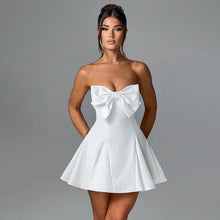 Load image into Gallery viewer, Strapless Bow A-Line Mini Dress
