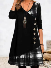 Load image into Gallery viewer, Elegant Button Detail Loose Dress

