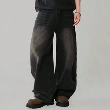 Load image into Gallery viewer, Four Season Men's Jeans Korean Version Student Casual Pants High Street Straight Loose Wide Leg Jeans Black Grey Blue Baggy Jean
