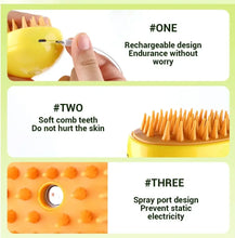 Load image into Gallery viewer, Cat Dog Steamy Brush Steam Brush Electric Sprayer for Massage Pet Grooming Tool Shedding 3 in 1 Electric Sprays Massage Combs
