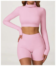 Load image into Gallery viewer, Yoga Set 2 Pieces Gym Clothes Yoga Outfits For Women Tracksuits Workout Long Sleeved Fitness Set Sport Bra Crop Top Gym Leggings
