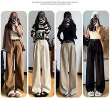 Load image into Gallery viewer, Women's Pants Autumn Winter Corduroy High Waist Wide Leg Pants for Women Casual Trousers Female Straight Pants Women Clothes New
