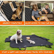 Load image into Gallery viewer, Dog Car Rear Seat Protective Cover Waterproof Dirt Resistant Pet Seat Cover Black Shoulder Strap Hammock Pet Travel Mattress
