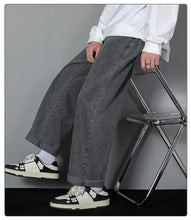 Load image into Gallery viewer, 2026 New Korean Men's Casual Long Jeans Classic Man Straight Denim Wide-leg Pants Solid Color Light Blue Grey Black
