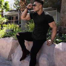 Load image into Gallery viewer, Men's Muscle Sports T-Shirts Fashion Tees Tops Short Sleeve Athletic Workout Gym Clohting Slim Fit T Shirts for Men
