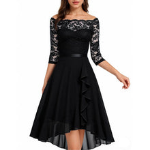 Load image into Gallery viewer, Dark Blue Elegant Midi Evening Dress

