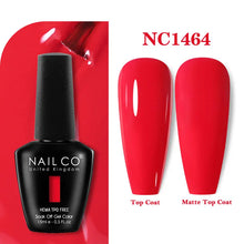 Load image into Gallery viewer, NAILCO 333 Colors Gel Nail Polish Semi Permanent Varnishes Nails Art Design Hybrid Soak Off Top Base Coat UV Gel Manicure 15ml
