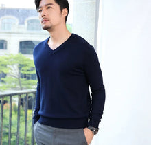 Load image into Gallery viewer, Thick Solid V-Neck Pullover
