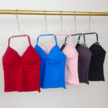 Load image into Gallery viewer, Women's Sexy Sports Bra - Open Back Design, Breathable Stretchy Fabric for Yoga - Elegant Solid Color All-Season Activewear
