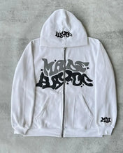 Load image into Gallery viewer, Hooded zipper hoodie with retro American-style letters, unisex, suitable for pairing with a millennial-style jacket
