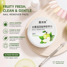 Load image into Gallery viewer, Nail Polish Remover Wipes Fruity Scented Pre-Moistened Cotton Pads Portable Screw-Top Tub Travel Size Polish Remover Rounds
