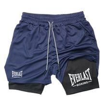 Load image into Gallery viewer, Men's Fashionable Double-Layer Sports Shorts EVERLAST Printed Sports Shorts, Double-Layer Quick Drying Basketball Muscle Fitness

