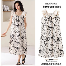 Load image into Gallery viewer, Newest Women Nightdress Female 100% Cotton Nightwear Floral Short Sleeve Sleepdress With Chest Pad
