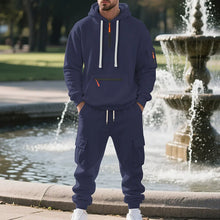 Load image into Gallery viewer, Men's Heavyweight Fleece-Lined Casual Tracksuit Set for Winter - Loose-Fit, Half-Zip, 2-Piece Workwear Style
