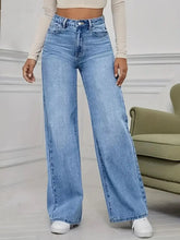 Load image into Gallery viewer, Spring and Autumn New Sky Blue Jeans for Women, Water Washed, Loose, Casual, Wide Legs, Comfortable, Vintage Pants
