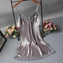 Load image into Gallery viewer, Silk Lace Camisole Nightgown Women
