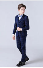 Load image into Gallery viewer, Formal Kids Plaid Tuxedo Suit
