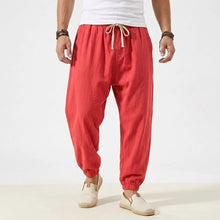 Load image into Gallery viewer, Men's Joggers Streetwear Casual Harem Pants Sport Large Sweatpants Korean Breathable Cotton Trousers Elastic Waist Long Pants
