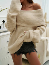 Load image into Gallery viewer, Elegant Off Shoulder Knit Pullover
