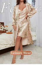 Load image into Gallery viewer, 2-pcs Women's Nightgown Women's Pajamas Satin Dress Sexy Slip Dress Women's Silk Robe Satin Woman Nightie Home Suit for Women

