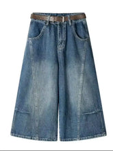 Load image into Gallery viewer, Summer 2026 Wide Leg Denim Pants For Women Ripped Three-quarter Length Jeans Woman High Quality Women's Jeans Women
