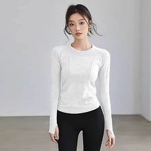 Load image into Gallery viewer, Yoga Clothes for Women, Sports Tops, Round Neck, Seamless, Slim, Running Shirt Fitness Workout Long Sleeves Gym T Shirt, Winter
