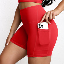 Load image into Gallery viewer, Yoga Shorts with Pockets High Waist Butt Lifting Cyclings Tights Outdoor Workout Jogging Shorts Sportswear Gym Running Short
