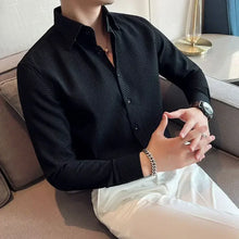 Load image into Gallery viewer, Slim Waffle Business Shirt Men
