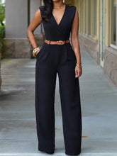 Load image into Gallery viewer, Elegant Deep V Wrap Jumpsuit
