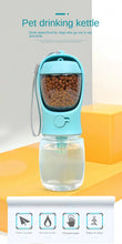 Load image into Gallery viewer, Portable Dog Cat Water Bottle with Storage Food and Water Container for Puppy Pets Dogs Feeder Bowl Outdoor Travel Pet Supplies
