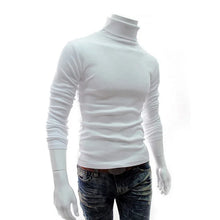 Load image into Gallery viewer, Spring Autumn Thin Men Pullovers Sweaters Turtleneck Knitted Sweater for Men Warm Clothing Male Sweaters Full Black White Tops
