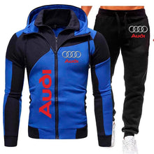 Load image into Gallery viewer, Tracksuit Audi Car Logo Print Sportswear 2 Pieces Sets Warm Fleece Clothing Hooded Sweatshirt+Pants Sport Suit Audi Men Clothing
