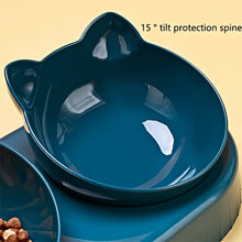 Load image into Gallery viewer, Pet Bowls With Water Feeder, 3 In 1 Ear Design Tilted Cat Water And Food Bowl Set With Gravity Water Bottle For Neck Protection
