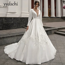 Load image into Gallery viewer, Elegant A-Line Lace Wedding Dress with Court Train
